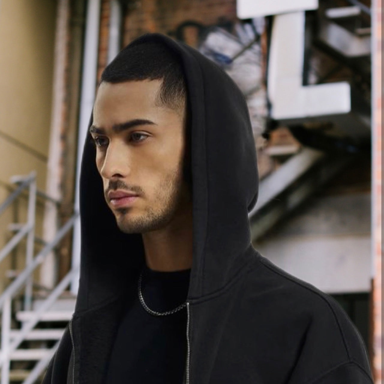 Patch Hoodie - Black