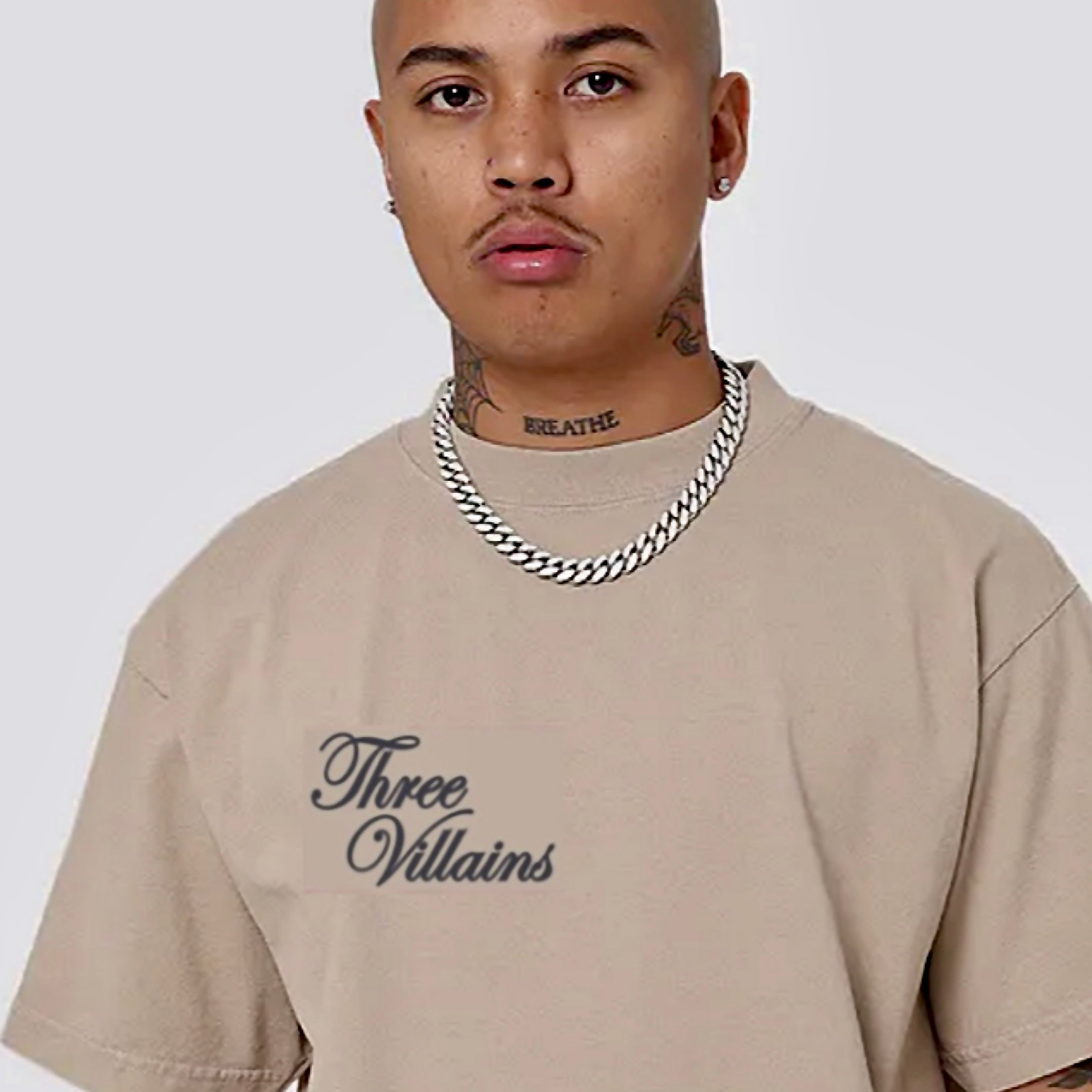 Script Tee - Khaki
