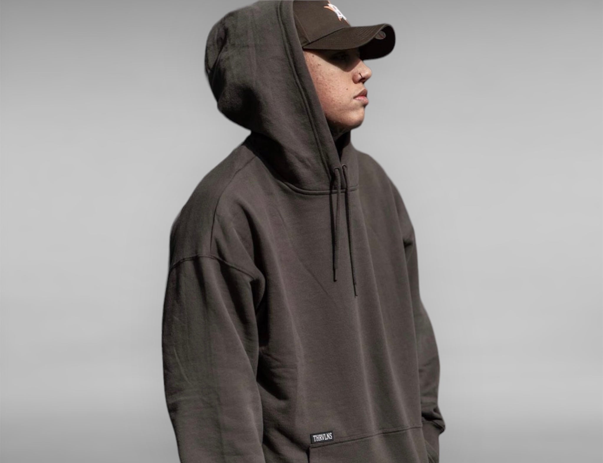 Patch Hoodie - Brown
