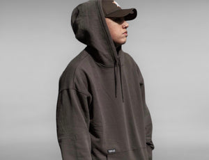 Patch Hoodie - Brown