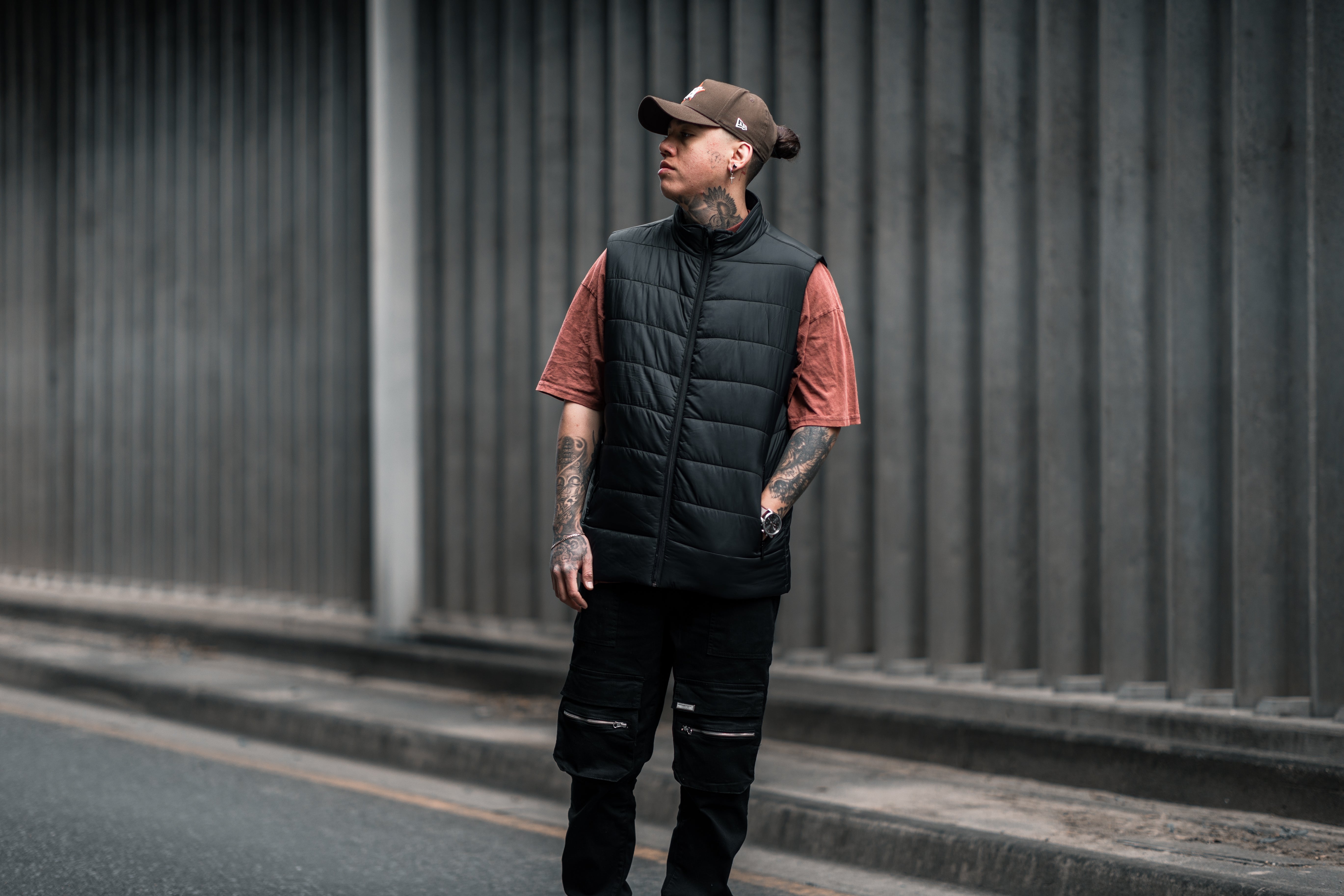 Patch Tee - Washed Brown