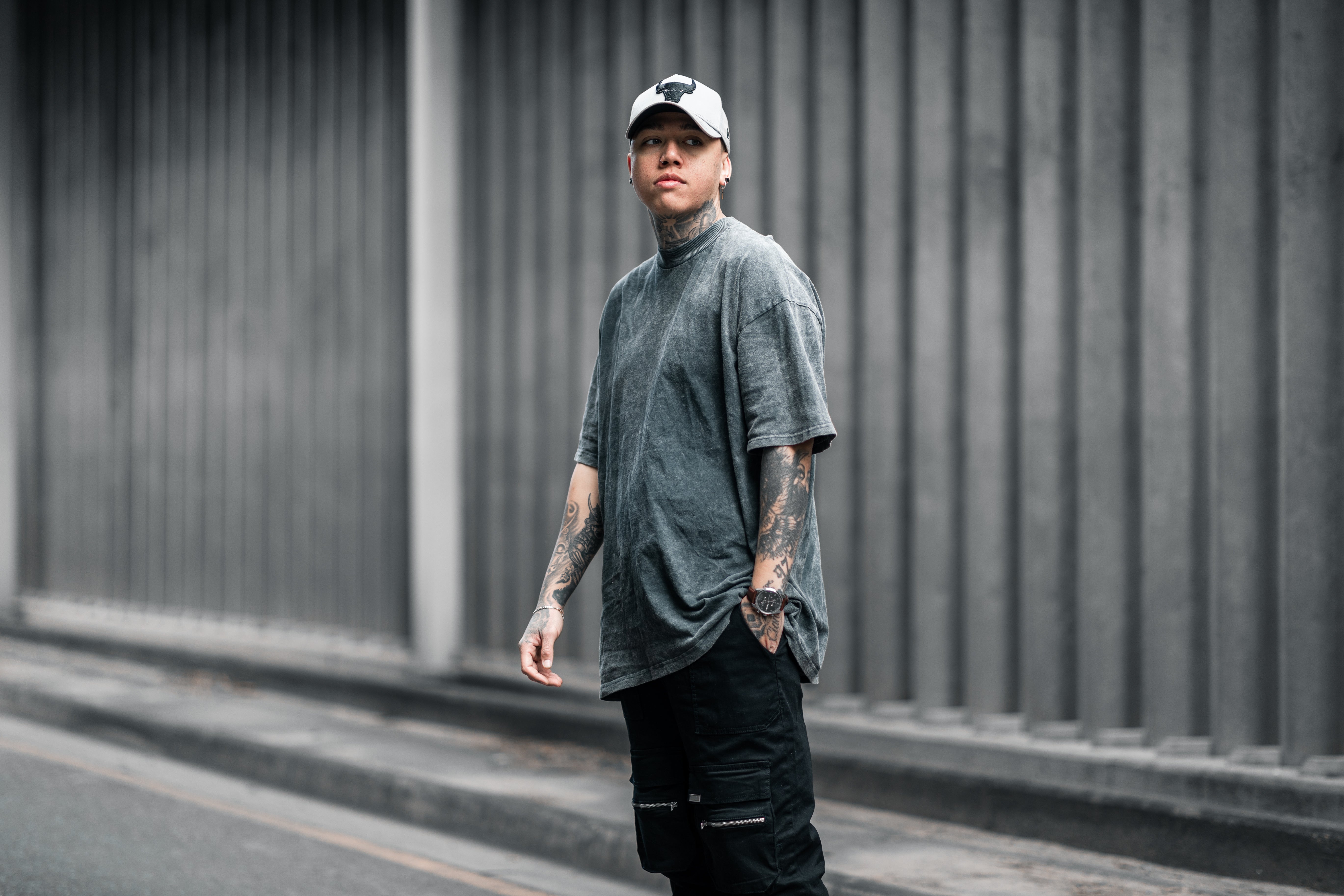 Patch Tee - Washed Black